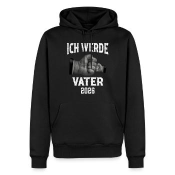 Ich werde Vater 2026 - Männer Premium Bio Hoodie - Schwarz - Vorne - Nico (187cm)