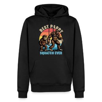 Best Pappy Squatch Ever - Männer Premium Bio Hoodie - Schwarz - Vorne - Nico (187cm)