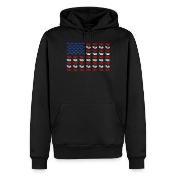 Hot Dog Adult American Flag - Männer Premium Bio Hoodie - Schwarz - Vorne - Nico (187cm)