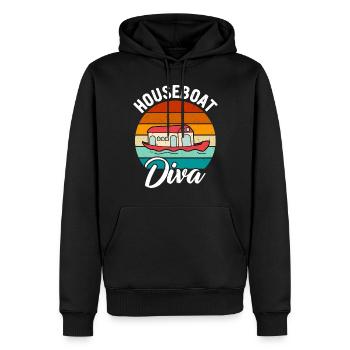 Witziger Hausboot Spruch - Männer Premium Bio Hoodie - Schwarz - Vorne - Nico (187cm)