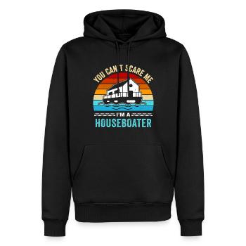 Witziger Hausboot Spruch - Männer Premium Bio Hoodie - Schwarz - Vorne - Nico (187cm)