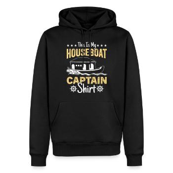 Drôle de dicton de péniche - Sweat à capuche Premium bio Homme - noir - Devant - Nico (187cm)