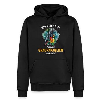 Graupapageien Graupapagei - Männer Premium Bio Hoodie - Schwarz - Vorne - Nico (187cm)
