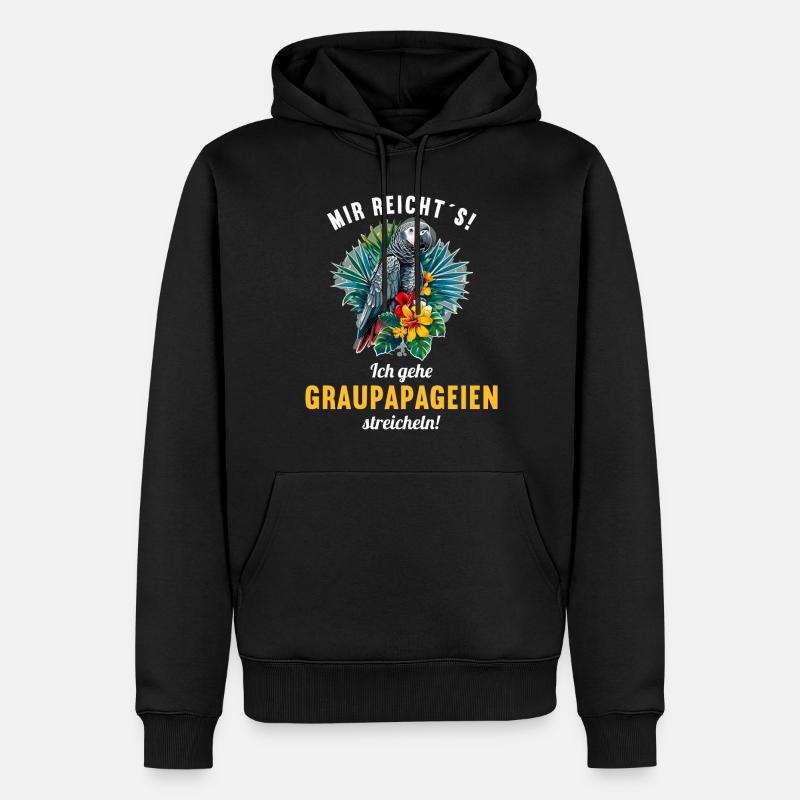 Perroquets gris d’Afrique - Sweat à capuche Premium bio Homme - noir