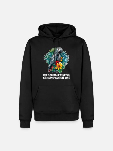 African grey parrots - Men’s Premium Organic Hoodie - black