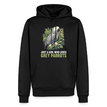 Graupapageien Graupapagei - Männer Premium Bio Hoodie - Schwarz - Vorne - Nico (187cm)