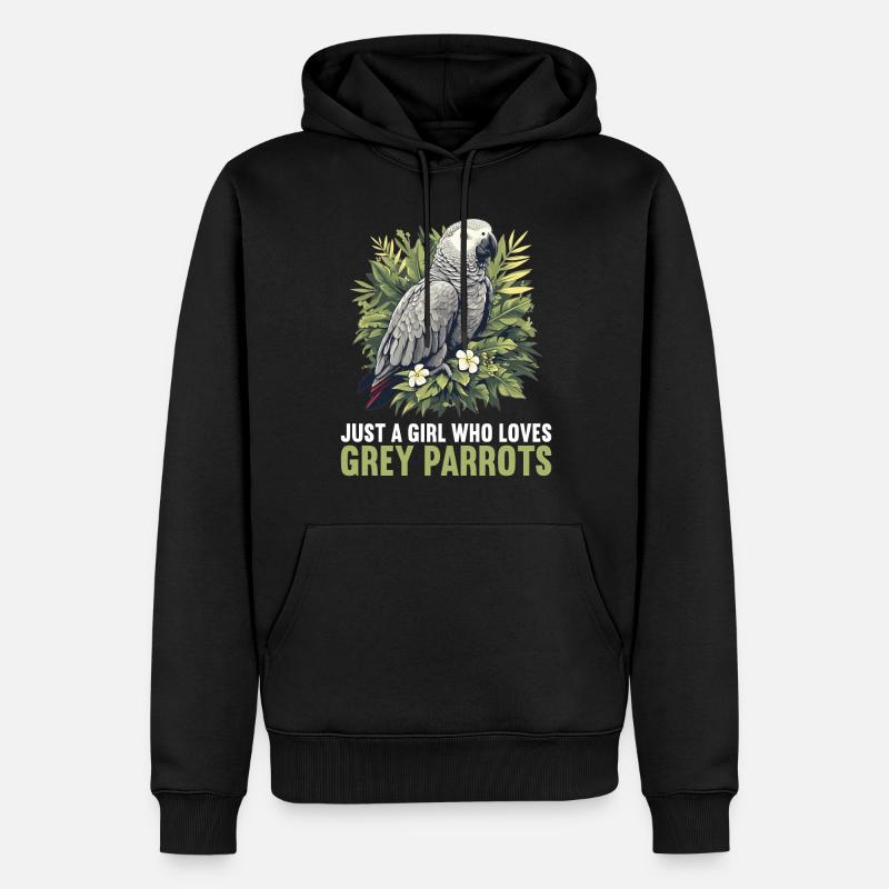 Perroquets gris d’Afrique - Sweat à capuche Premium bio Homme - noir