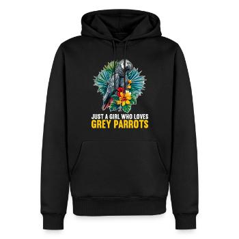 Graupapageien Graupapagei - Männer Premium Bio Hoodie - Schwarz - Vorne - Nico (187cm)