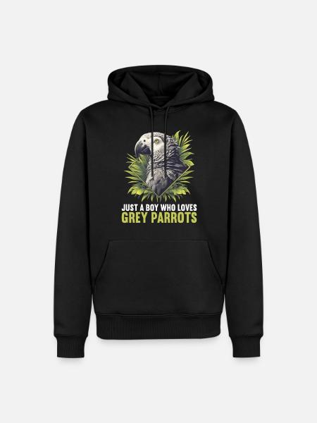African grey parrots - Men’s Premium Organic Hoodie - black