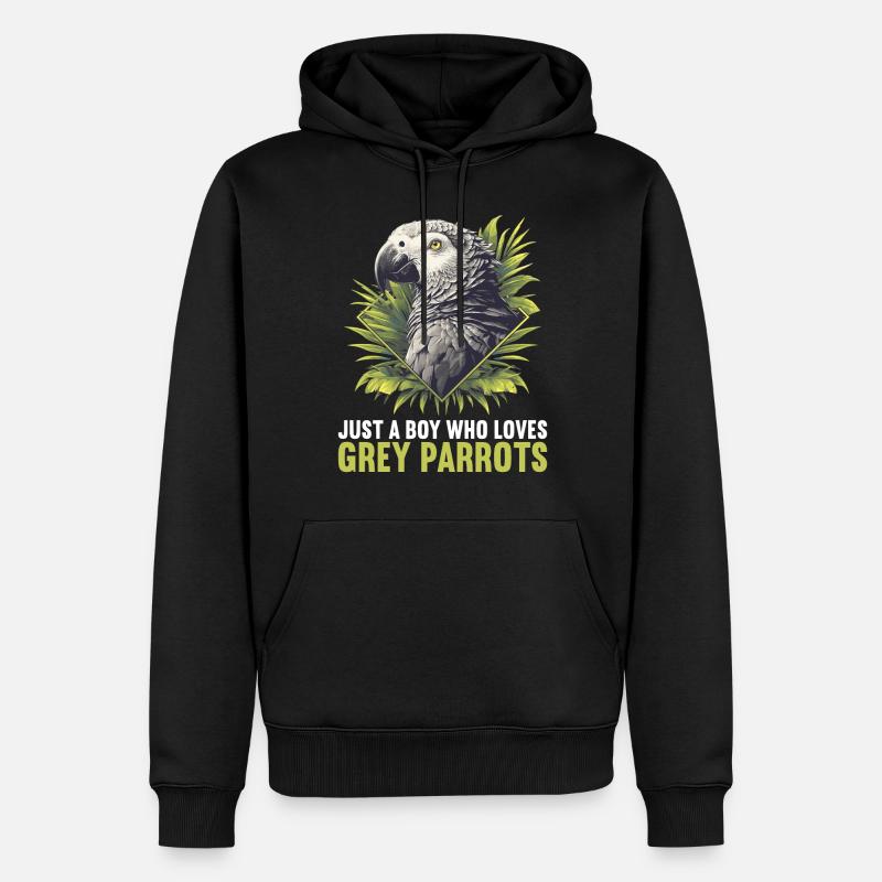 Graupapageien Graupapagei - Männer Premium Bio Hoodie - Schwarz