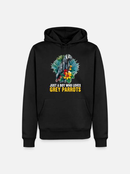 African grey parrots - Men’s Premium Organic Hoodie - black