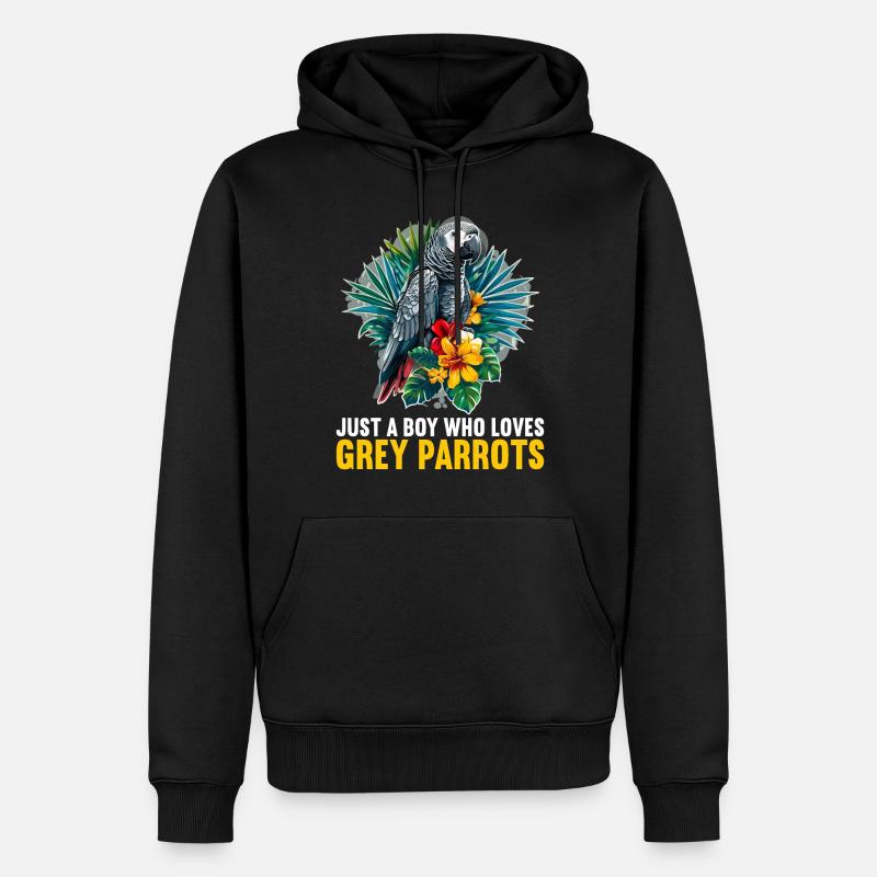 Graupapageien Graupapagei - Männer Premium Bio Hoodie - Schwarz