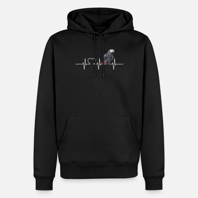 Perroquets gris d’Afrique - Sweat à capuche Premium bio Homme - noir