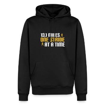 Half Marathon 13, 1 Mile Marathon Runner - Men’s Premium Organic Hoodie - black - Front - Nico (187cm)