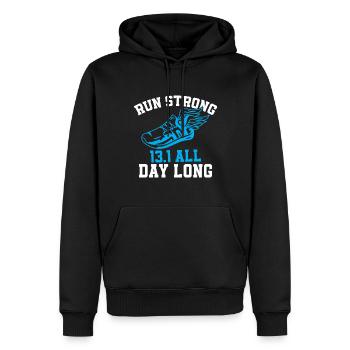 Half Marathon 13, 1 Mile Marathon Runner - Men’s Premium Organic Hoodie - black - Front - Nico (187cm)