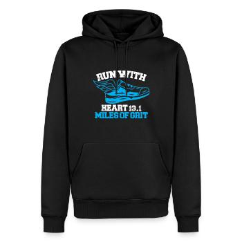 Half Marathon 13, 1 Mile Marathon Runner - Men’s Premium Organic Hoodie - black - Front - Nico (187cm)