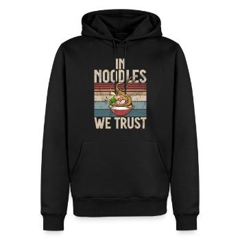Cadeaux pour les amateurs de nouilles - Sweat à capuche Premium bio Homme - noir - Devant - Nico (187cm)