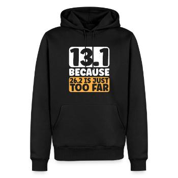 Semi-marathon 13, coureur de marathon de 1 mile - Sweat à capuche Premium bio Homme - noir - Devant - Nico (187cm)