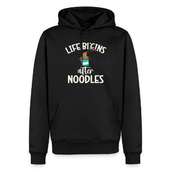 Cadeaux pour les amateurs de nouilles - Sweat à capuche Premium bio Homme - noir - Devant - Nico (187cm)
