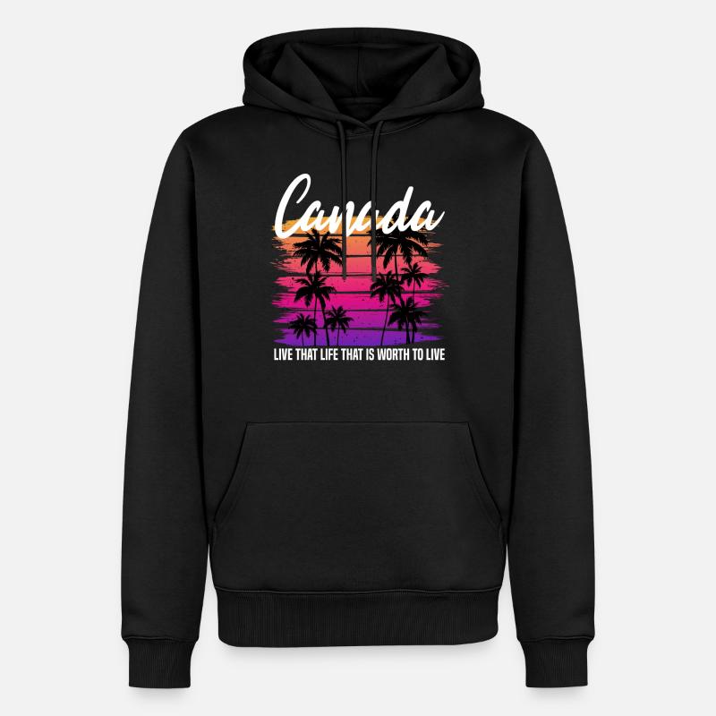 Canada rétro - Sweat à capuche Premium bio Homme - noir