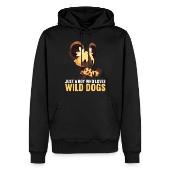 Wildhunde Wildhund - Männer Premium Bio Hoodie - Schwarz - Vorne - Nico (187cm)