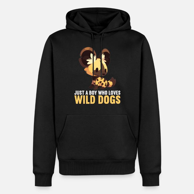 Chiens sauvages Chien sauvage - Sweat à capuche Premium bio Homme - noir