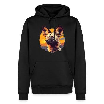 Wildhunde Wildhund - Männer Premium Bio Hoodie - Schwarz - Vorne - Nico (187cm)