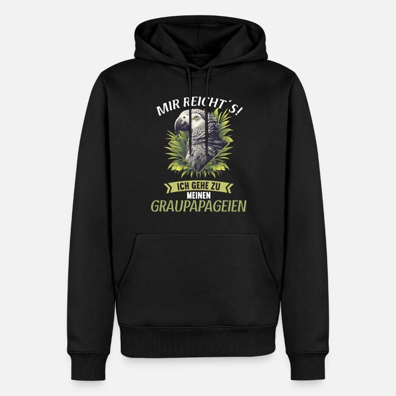 Perroquets gris d’Afrique - Sweat à capuche Premium bio Homme - noir