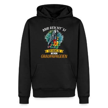 Graupapageien Graupapagei - Männer Premium Bio Hoodie - Schwarz - Vorne - Nico (187cm)