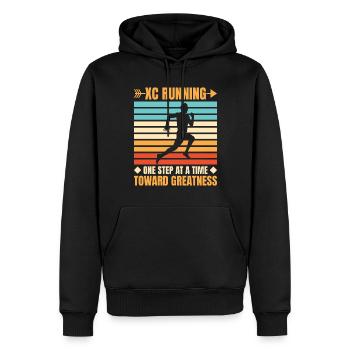 Cadeau de course XC amusant Édition XC Runner - Sweat à capuche Premium bio Homme - noir - Devant - Nico (187cm)