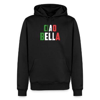 Ciao Bella - Männer Premium Bio Hoodie - Schwarz - Vorne - Nico (187cm)