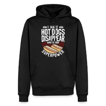 Hot Dog Adulte Je fais des hot-dogs - Sweat à capuche Premium bio Homme - noir - Devant - Nico (187cm)
