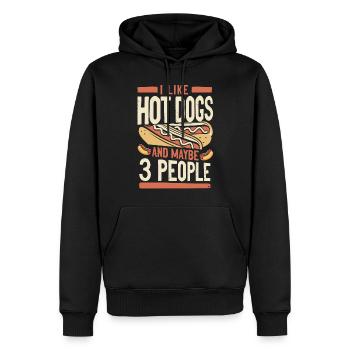 Hot Dog Adult I Like Hot Dogs And - Männer Premium Bio Hoodie - Schwarz - Vorne - Nico (187cm)