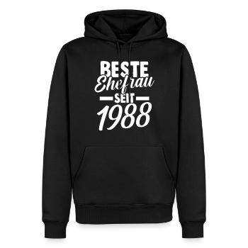 Valentinstag Beste Ehefrau Seit 1988 - Männer Premium Bio Hoodie - Schwarz - Vorne - Nico (187cm)
