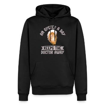 Oyster Gifts - Männer Premium Bio Hoodie - Schwarz - Vorne - Nico (187cm)