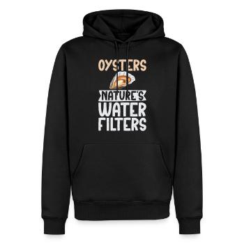Oyster Gifts - Männer Premium Bio Hoodie - Schwarz - Vorne - Nico (187cm)