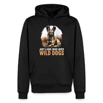 Wildhunde Wildhund - Männer Premium Bio Hoodie - Schwarz - Vorne - Nico (187cm)