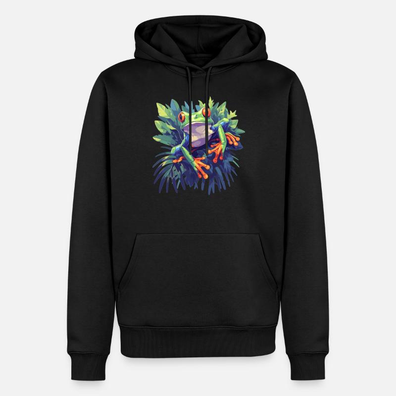 Rainette Baumfrösche Baumfrosch - Sweat à capuche Premium bio Homme - noir
