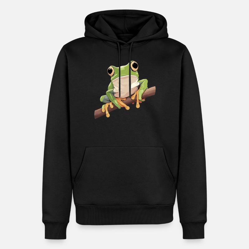 Tree Frog Baumfrösche Baumfrosch - Männer Premium Bio Hoodie - Schwarz