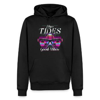 Kreuzfahrt Kreuzfahrer High Tides - Männer Premium Bio Hoodie - Schwarz - Vorne - Nico (187cm)