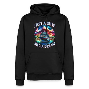 Les croisiéristes de croisière juste un navire et un rêve - Sweat à capuche Premium bio Homme - noir - Devant - Nico (187cm)