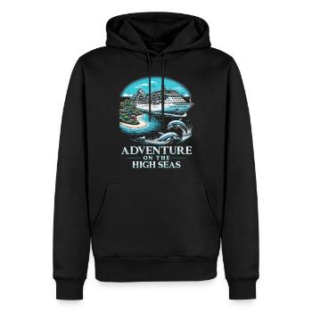 Croisière aventure en haute mer - Sweat à capuche Premium bio Homme - noir - Devant - Nico (187cm)
