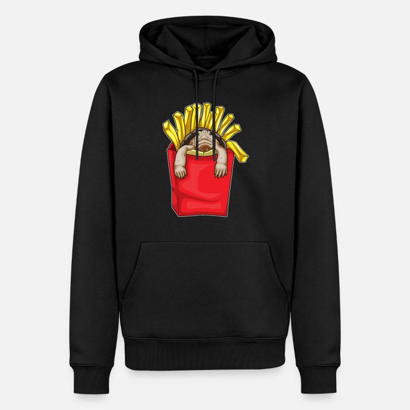 Frites de tortue - Sweat à capuche Premium bio Homme - noir