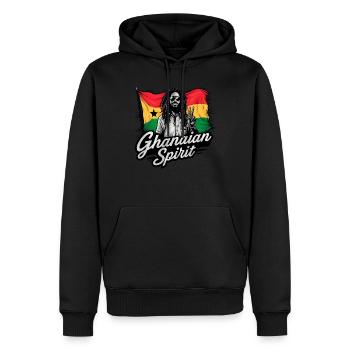 ghanéen Rastamann Reggae Dreadlocks Ghana - Sweat à capuche Premium bio Homme - noir - Devant - Nico (187cm)