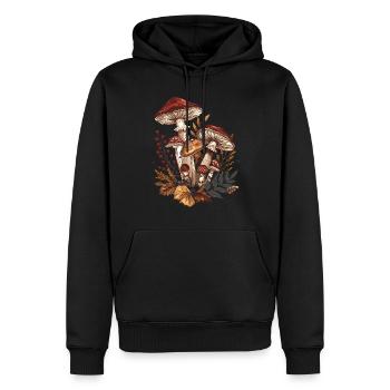 Toadstools Cottagecore Mushrooms Graphic Naturecore - Men’s Premium Organic Hoodie - black - Front - Nico (187cm)
