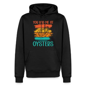 Oyster Gifts - Männer Premium Bio Hoodie - Schwarz - Vorne - Nico (187cm)