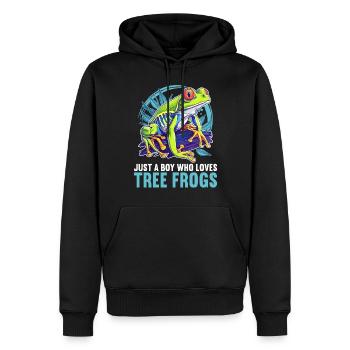 Tree Frog Baumfrösche Baumfrosch - Männer Premium Bio Hoodie - Schwarz - Vorne - Nico (187cm)