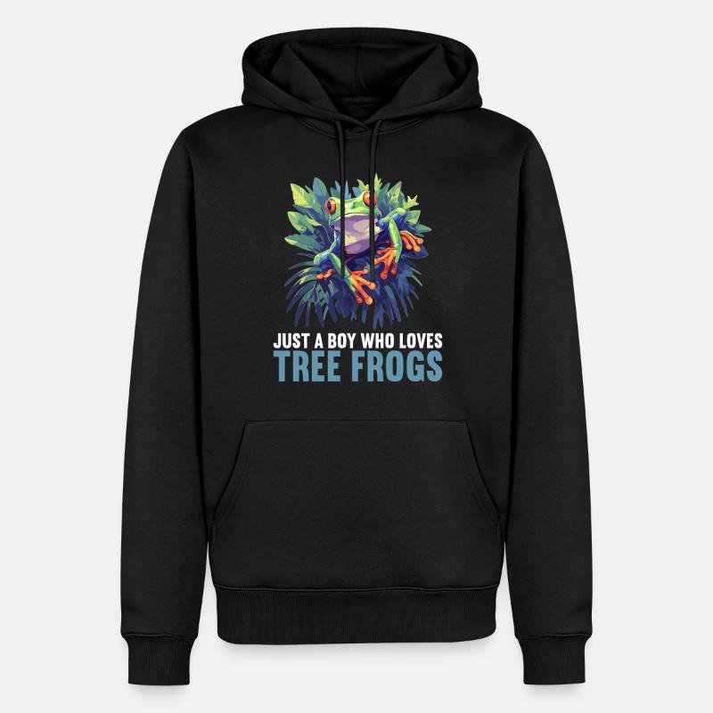 Tree Frog Baumfrösche Baumfrosch - Männer Premium Bio Hoodie - Schwarz