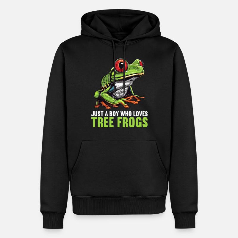Tree Frog Baumfrösche Baumfrosch - Männer Premium Bio Hoodie - Schwarz