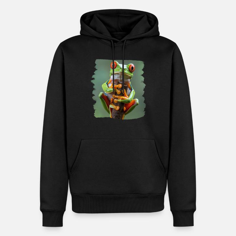 Tree Frog Baumfrösche Baumfrosch - Männer Premium Bio Hoodie - Schwarz